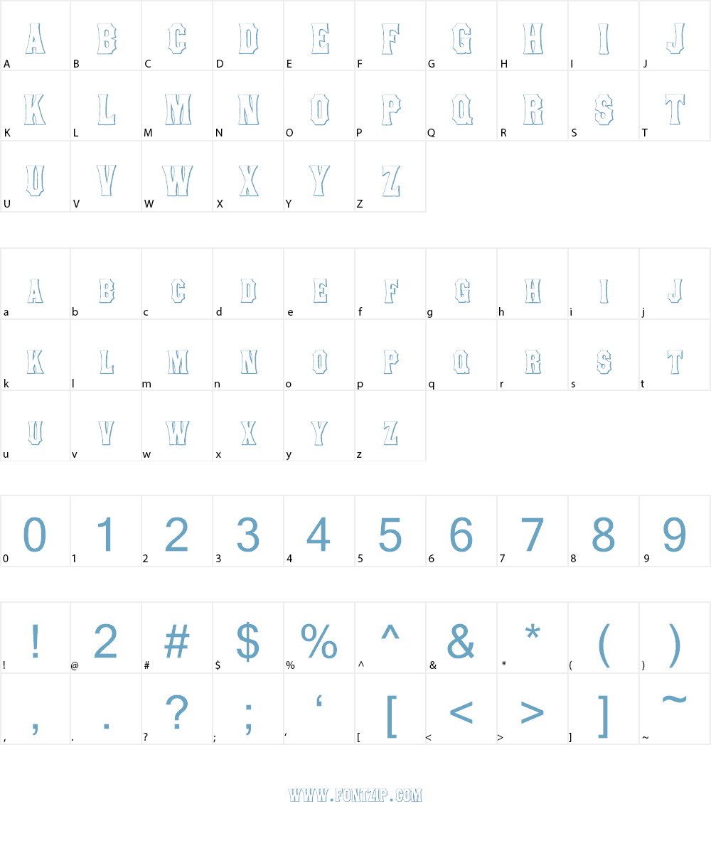 ConcaveTuscan Beveled Font Character